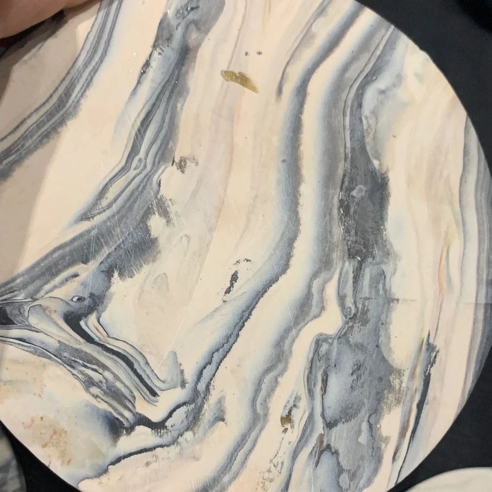 Clay Gold Glitter Marble Pattern Coasters Set of 4